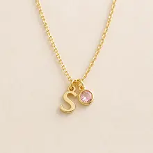 Personalised Initial & Birthstone Necklace